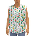 Polygon Tulip Pattern Print Sleeveless Baseball Jersey