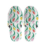 Polygon Tulip Pattern Print Slippers