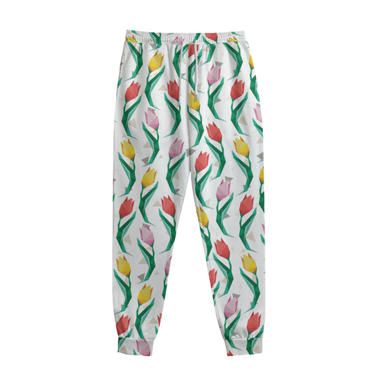 Polygon Tulip Pattern Print Sweatpants