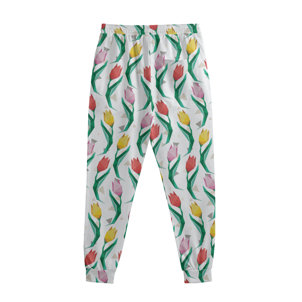 Polygon Tulip Pattern Print Sweatpants