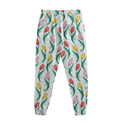Polygon Tulip Pattern Print Sweatpants