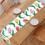 Polygon Tulip Pattern Print Table Runner