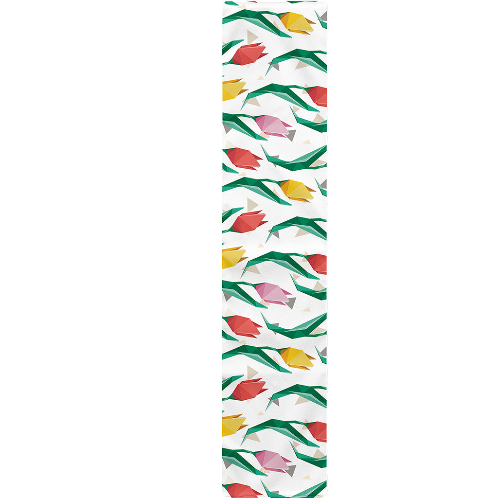 Polygon Tulip Pattern Print Table Runner