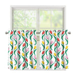 Polygon Tulip Pattern Print Tier Curtains