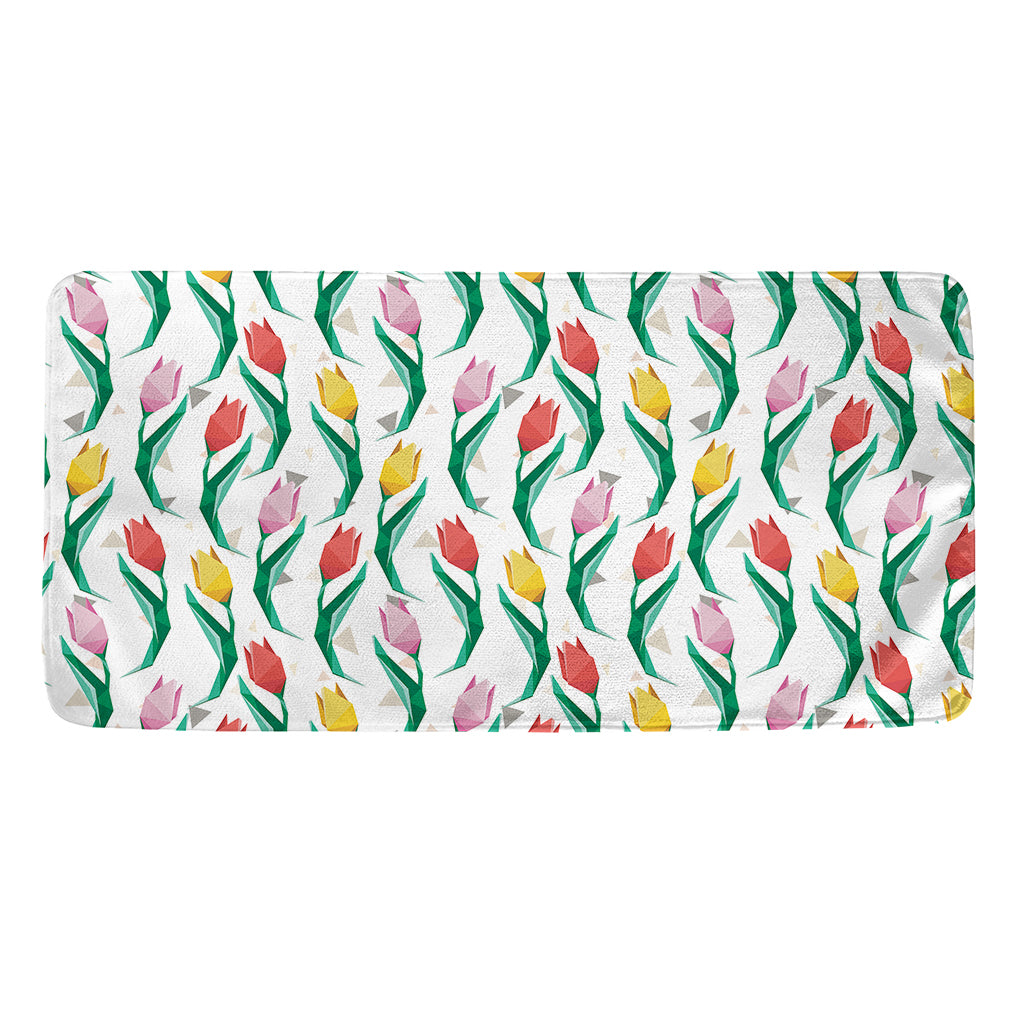 Polygon Tulip Pattern Print Towel