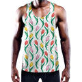 Polygon Tulip Pattern Print Men's Workout Tank Top