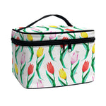Polygon Tulip Pattern Print Travel Makeup Bag