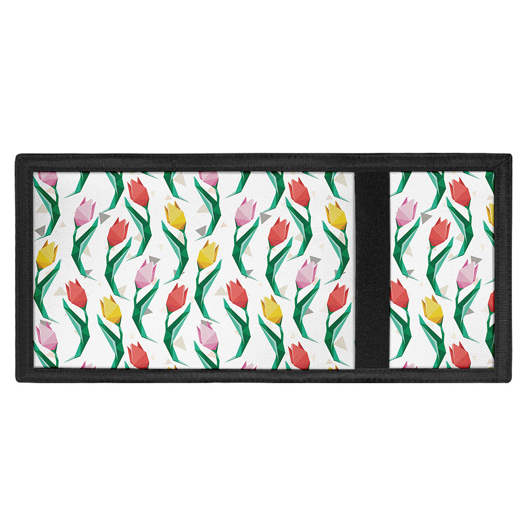 Polygon Tulip Pattern Print Trifold Wallet