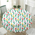 Polygon Tulip Pattern Print Waterproof Round Tablecloth