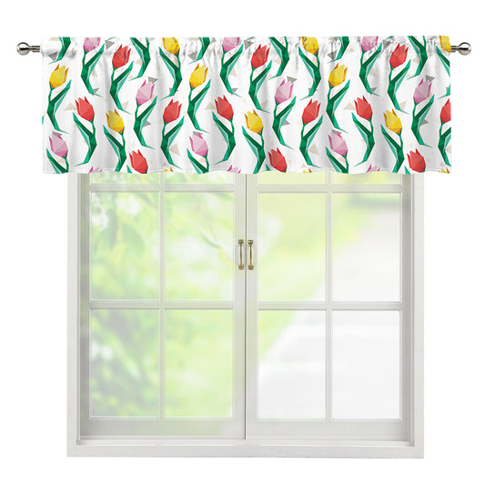 Polygon Tulip Pattern Print Window Valance