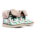 Polygon Tulip Pattern Print Winter Boots