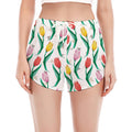 Polygon Tulip Pattern Print Women's Split Running Shorts