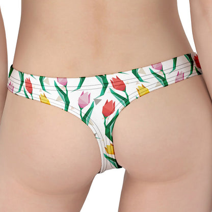 Polygon Tulip Pattern Print Women's Thong
