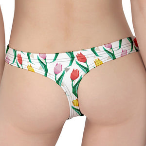 Polygon Tulip Pattern Print Women's Thong