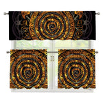 Polynesian Sea Turtle Print 3 Piece Kitchen Curtains