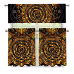 Polynesian Sea Turtle Print 3 Piece Kitchen Curtains