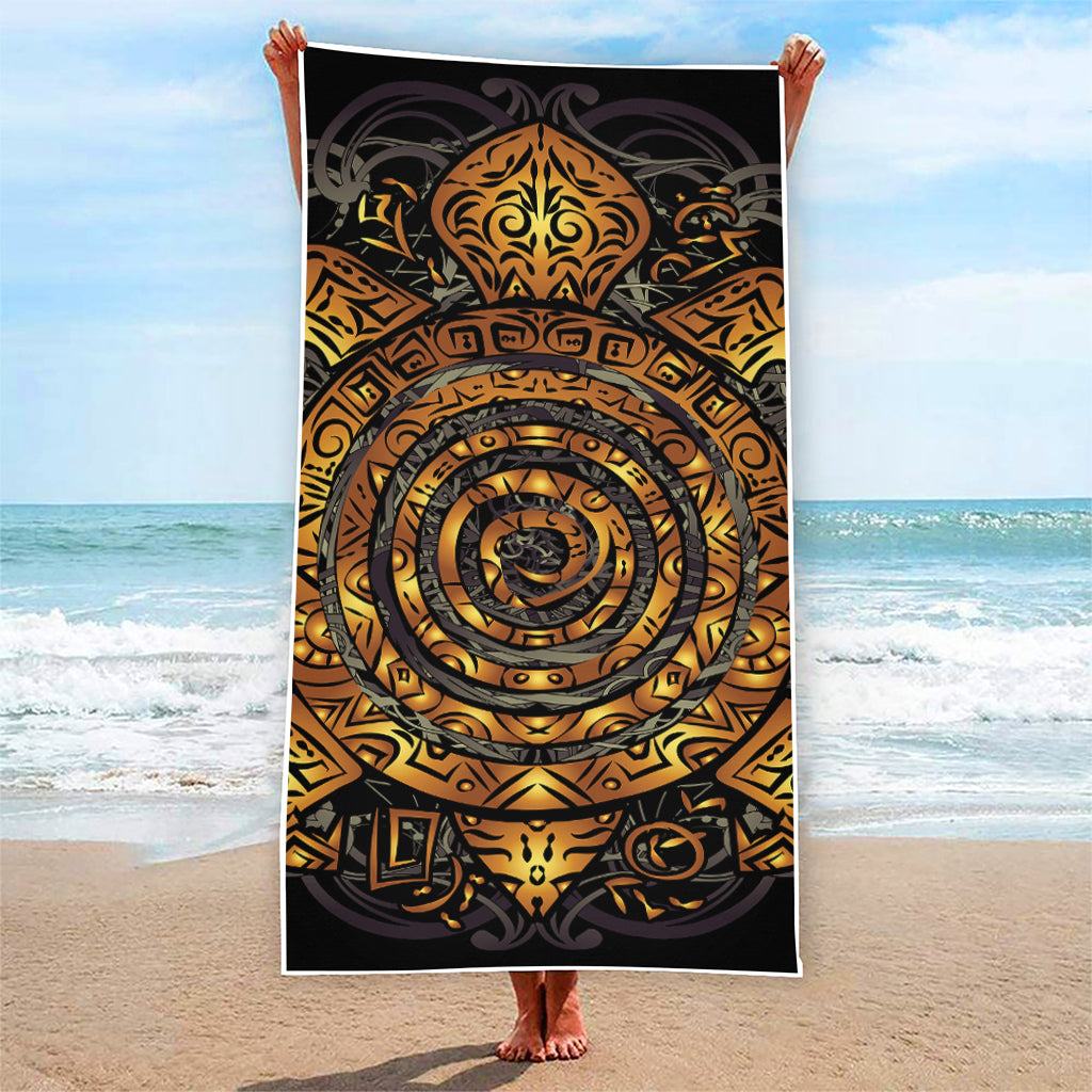 Polynesian Sea Turtle Print Beach Towel