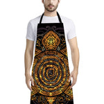 Polynesian Sea Turtle Print Bib Apron With Pocket