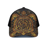 Polynesian Sea Turtle Print Black Mesh Trucker Cap