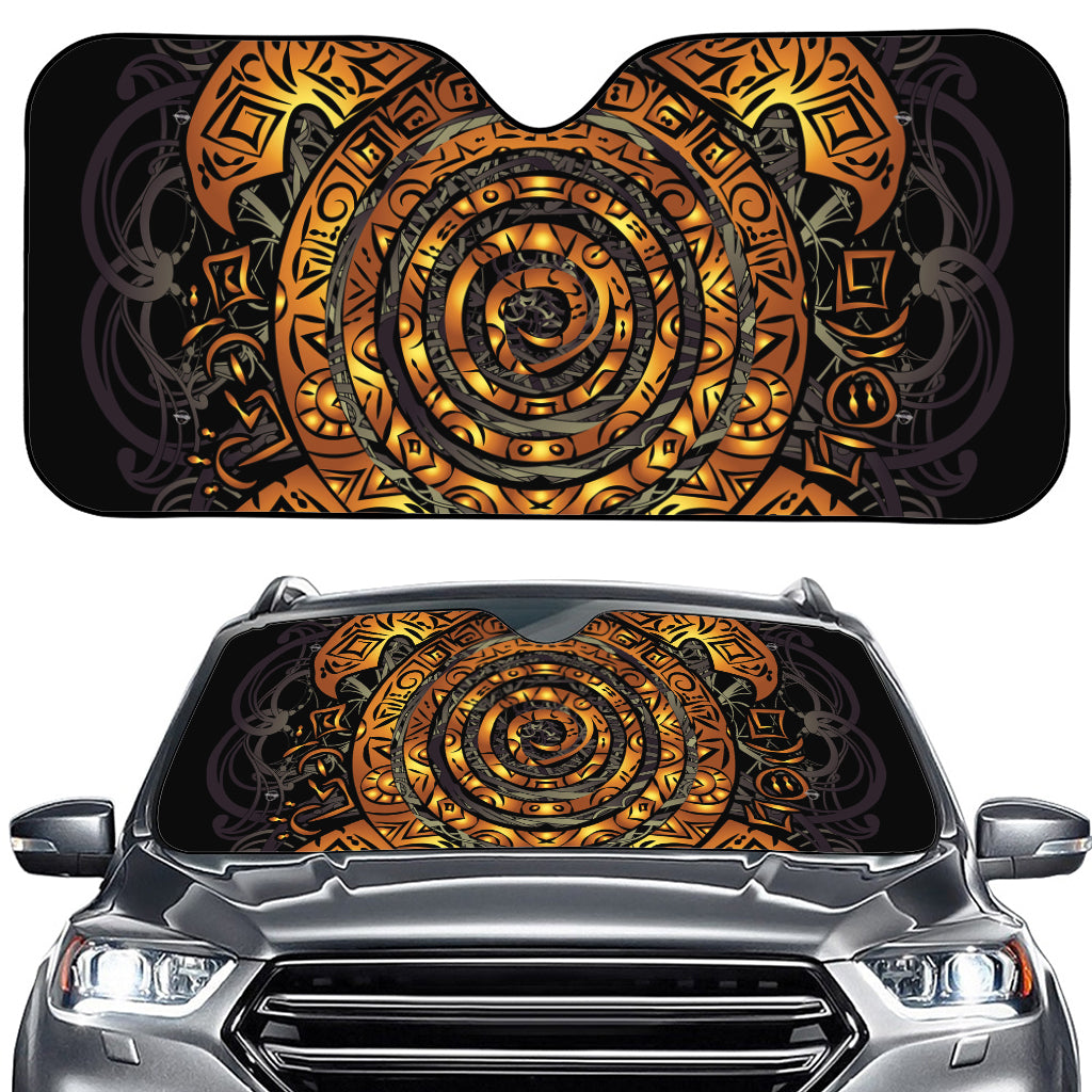 Polynesian Sea Turtle Print Car Windshield Sun Shade