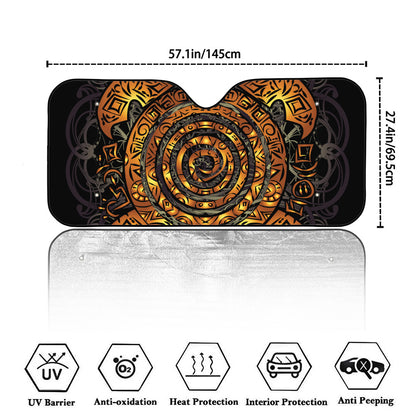 Polynesian Sea Turtle Print Car Windshield Sun Shade