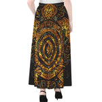 Polynesian Sea Turtle Print Chiffon Maxi Skirt