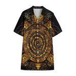 Polynesian Sea Turtle Print Cotton Hawaiian Shirt