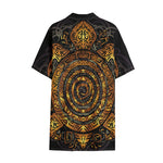 Polynesian Sea Turtle Print Cotton Hawaiian Shirt