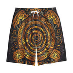 Polynesian Sea Turtle Print Cotton Shorts