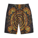 Polynesian Sea Turtle Print Cotton Shorts