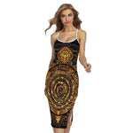 Polynesian Sea Turtle Print Cross Back Cami Dress