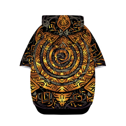 Polynesian Sea Turtle Print Dog Zip Up Hoodie