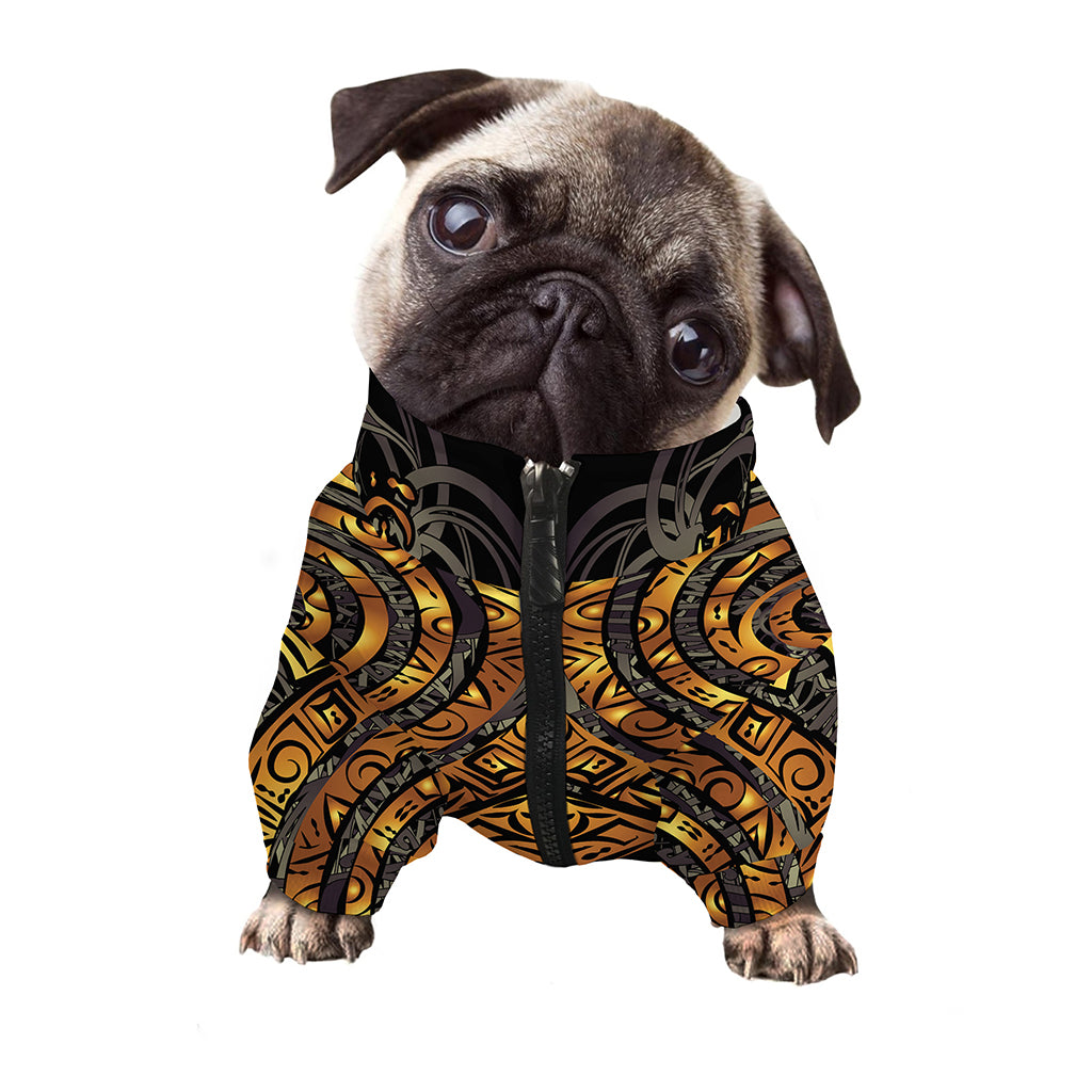 Polynesian Sea Turtle Print Dog Zip Up Jacket