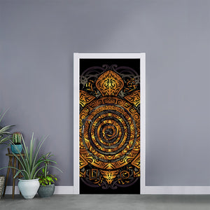 Polynesian Sea Turtle Print Door Sticker