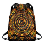 Polynesian Sea Turtle Print Drawstring Backpack