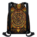 Polynesian Sea Turtle Print Drawstring Backpack