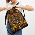 Polynesian Sea Turtle Print Drawstring Backpack