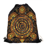 Polynesian Sea Turtle Print Drawstring Bag