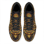 Polynesian Sea Turtle Print High Top Leather Sneakers