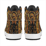 Polynesian Sea Turtle Print High Top Leather Sneakers