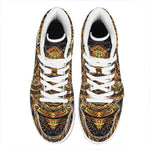 Polynesian Sea Turtle Print High Top Leather Sneakers