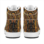 Polynesian Sea Turtle Print High Top Leather Sneakers
