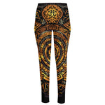 Polynesian Sea Turtle Print High-Waisted Pocket Leggings