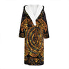 Polynesian Sea Turtle Print Hooded Bathrobe