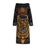 Polynesian Sea Turtle Print Hooded Bathrobe