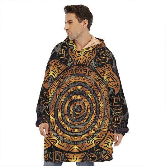 Polynesian Sea Turtle Print Hoodie Blanket