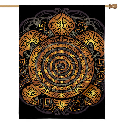 Polynesian Sea Turtle Print House Flag