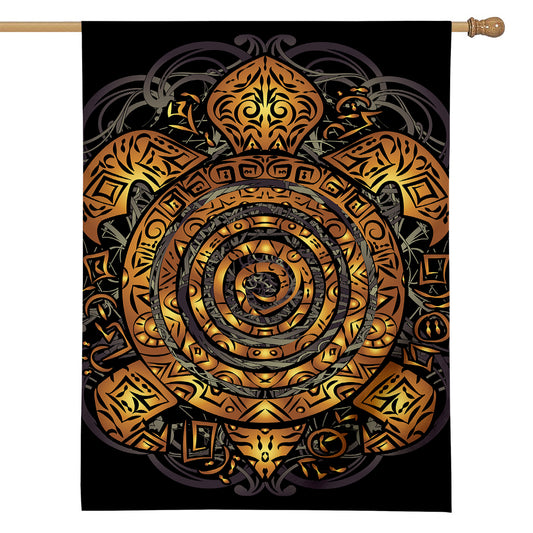 Polynesian Sea Turtle Print House Flag