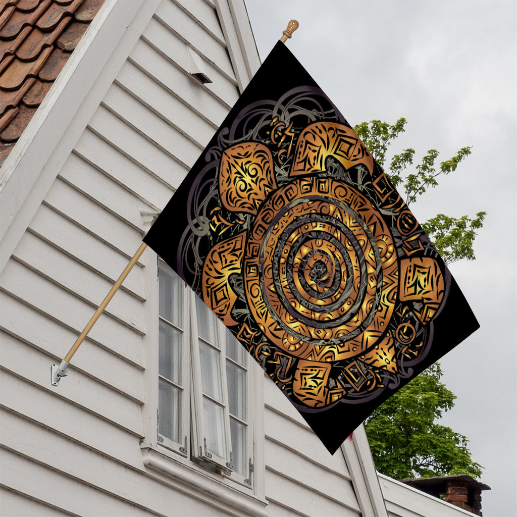 Polynesian Sea Turtle Print House Flag