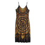 Polynesian Sea Turtle Print Jersey Midi Cami Dress